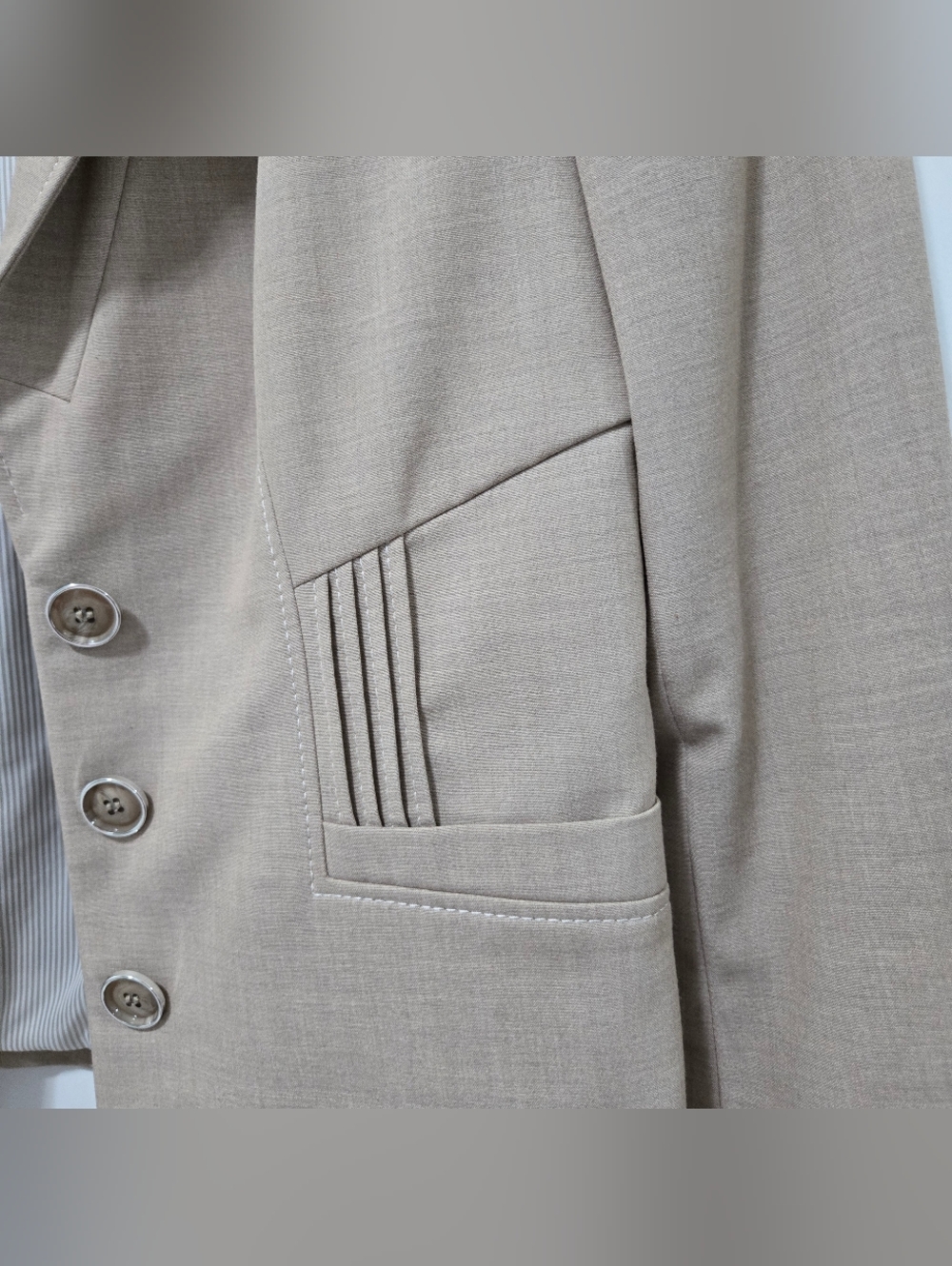 Laura Petites Women's Beige Blazer Jacket - Picture 2 of 7